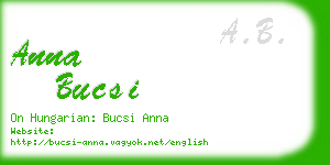 anna bucsi business card